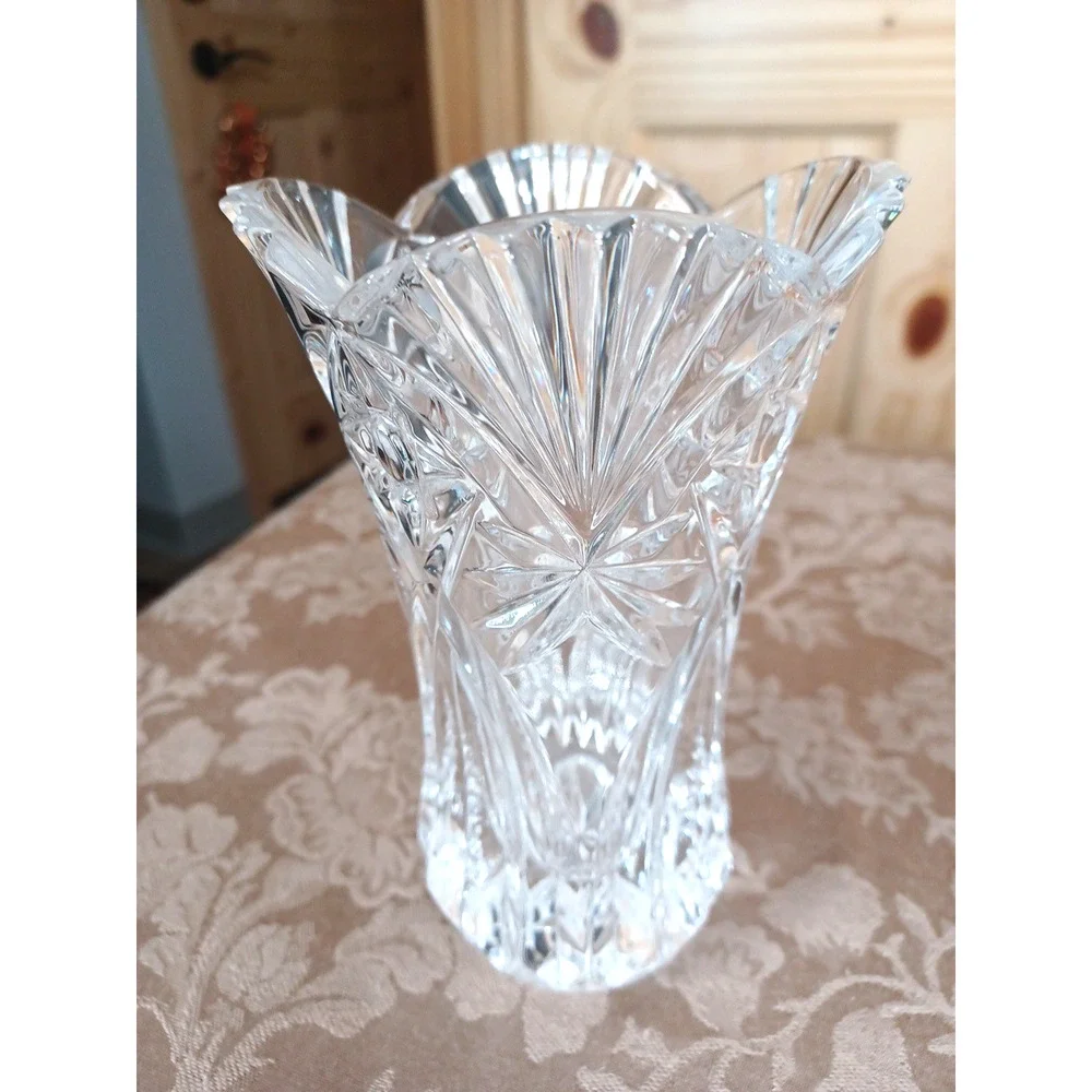 VTG JG Durand Lead Crystal Clear Glass Vase 6 1/2x 4 Vincennes